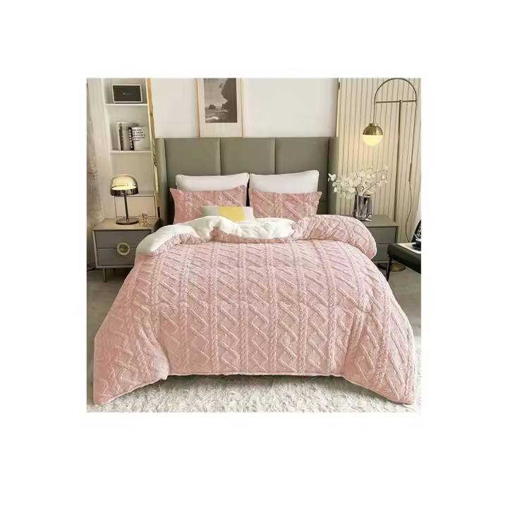 Edredón Borrego 180 x 260c m/240 x 260 cm para Cama Individual o Matrimonio con funda para almohada, Edredón Nódico Invierno Cálido y Suave con Relleno de Micro Fibra Poliéster, Edredón Reversible Franela y Sherpa - 1