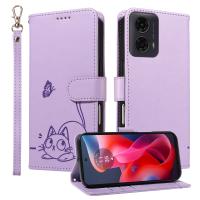 Funda De Monedero Magnética Para Motorola Moto G04 G04S G05 G13 G23 G24 G32 G34 G45 G53 G54 G73 G85 5G Diseño De Gato Encantador Cuero Con Silicona Anti-Resbalón Y Anti-Scratch - details 2