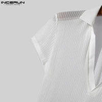 Camiseta De Pecho Redondo Con Estampado Rayado Para Hombre INCERUN Moda Casual Verano Manga Corta Tallas S-5XL Ropa De Calle - details 9
