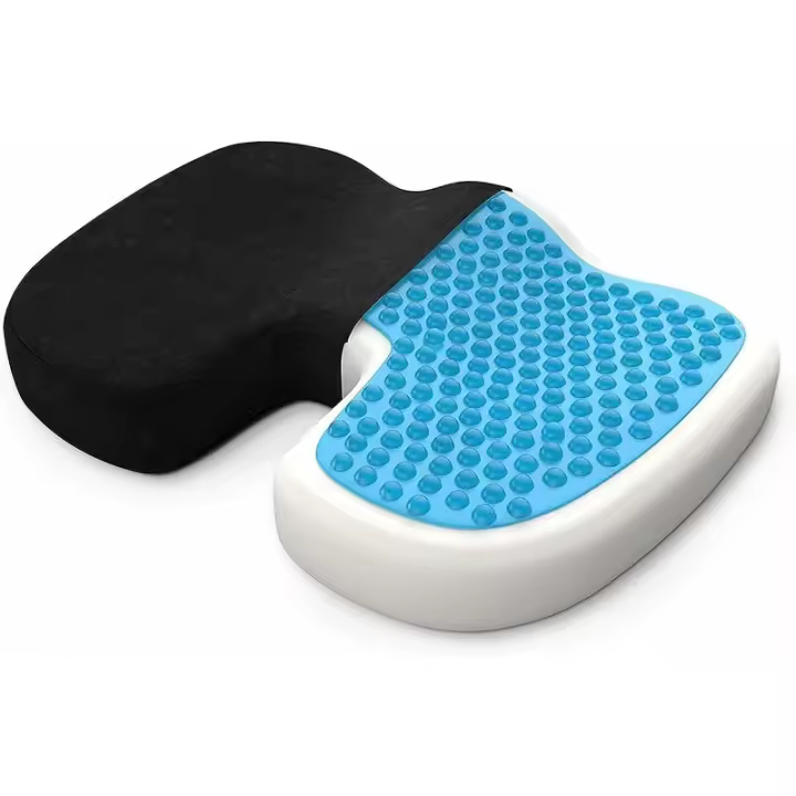 Cojín antiescaras para el coxis y las nalgas con gel transpirable, cojín ergonómico ortopédico con memoria para aliviar el dolor de espalda, cadera y coxis, para silla de oficina, coche - 1