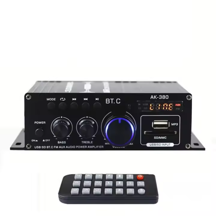 Amplificador De Clase D AK380 800W Bluetooth HiFi Audio Para Karaoke Y Home Theater Con Entradas USB SD AUX 2 Canales - 1
