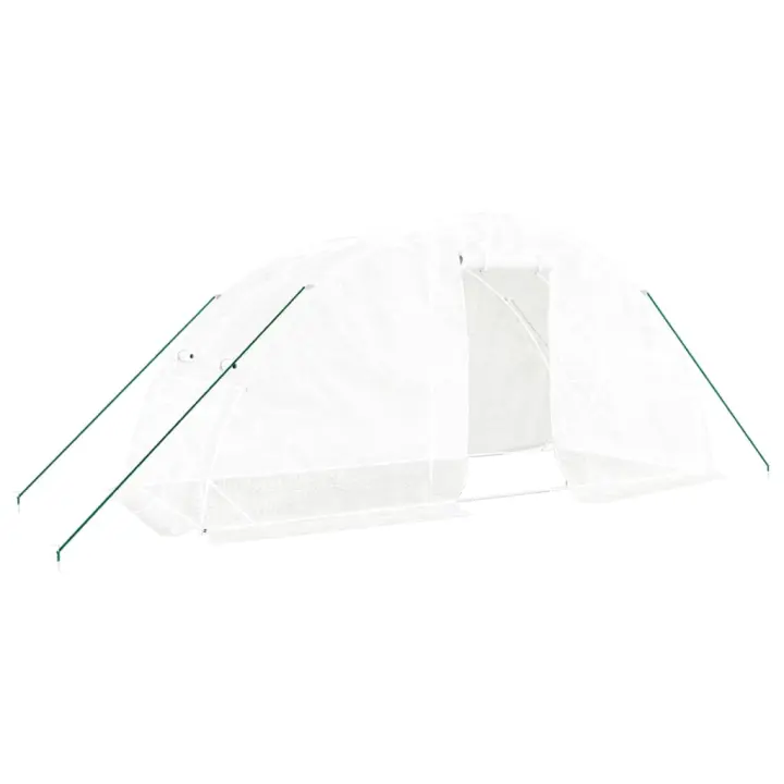 vidaXL Invernadero con estructura de acero 10 m² 5x2x2,3 m Color Blanco,  Verde, y mas - 1