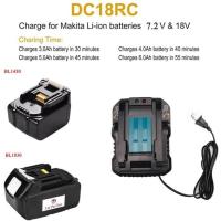 Cargador de iones de litio para Makita DC18RC DC18RA de 7,2 V a 18 V. Cargador de badería de reposición para BL1830 y BL1430 (4 A). - details 1