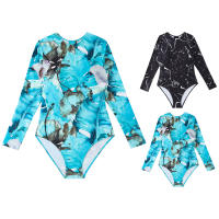 Nueva Monokini De Encaje Con Estampado Y Cierre En Zapato Para Mujer Traje De Baño De Un Pie Con Push up Y Manga Larga Para Surfismo Y Playa - details 4