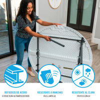 Mesa redonda plegable Lifetime Ø122x74 cm - details 3