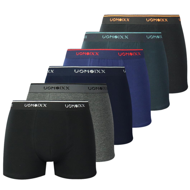 Pesail /Mulu Calzoncillos Hombre (Pack de 6), Algodón Elástico, Diseño Duradero, Suaves, Costuras Simplificadas