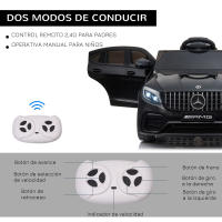 HOMCOM Coche Eléctrico para Niño +3 Años con Mando a Distancia Con Música y Luces Doble Apertura de Puerta Batería 12V Carga 30kg 115x70x55cm Blanco - details 5