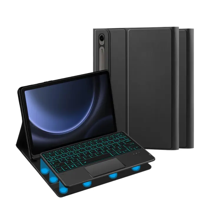 Funda para tableta Samsung Tab A9+ Tab S6 Lite 10.4 con teclado inalámbrico Bluetooth A8/S7 - 1