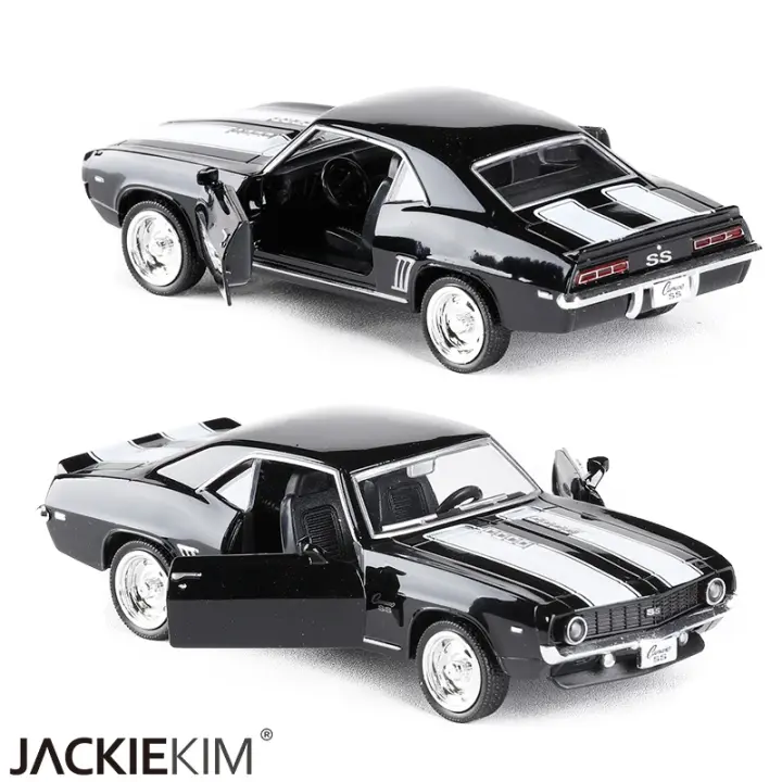 MaKeda1:36 Chevrolet USA 1969 Camaro SS Vintage Mate Negro Modelo De Coche De Metal Para Colección Juguete Para Niños - 1