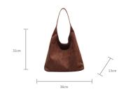 Bolsos de cuero type Hobo para Mujer, Bolso de mano Holgado de Gamuza, Bolso de cuero MARRON, Bolso de Hombre type hobo de Gamuza - details 0