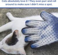 Guantes de aseo de masaje de gato de perro-Limpieza de pelo de Mascota de goma 2 en 1 par - details 3
