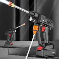 Portátil 21V Pistola de agua para el lavado de coches 700W de alta potencia 30Bar de alta presión Boquilla doble + pulverizador de espuma Pistola de agua inalámbrica multifunción de alta presión para el lavado de coches - details 1