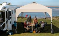 Carpa Plegable 3x3m Cenador de Jardín Impermeable para 8-10 Personas,con Ventilacion y Bolsa de Transporte, Ideal para Playa y Camping Beige - details 0
