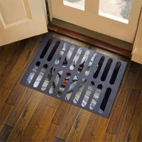 VIKAMA Alfombra De Piso Antideslizante Para Halloween Con Diseño De Payaso Material PVC Lavable Para Puerta Dormitorio Sala De Estar - details 7