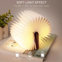 Lámpara De Mesa LED 3D Recargable Por USB Luz Nocturna De 3 Colores Plegable Creativa Con Imán Para Libros Iluminación Portátil - details 16