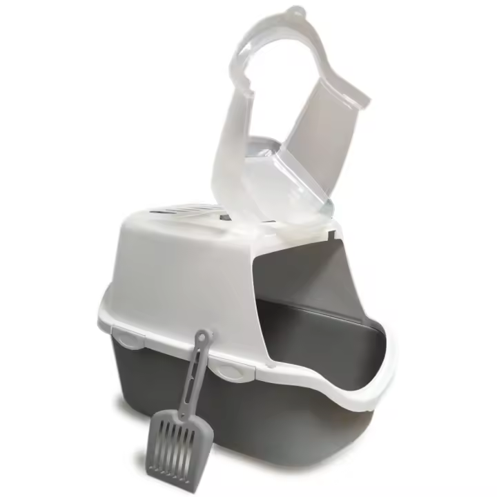 Arenero Cubierto Cerrado Grande con Puerta Oscilante nestQ, Tapa Abatible para Gatos – Gatera Cerrada con Pala – Limpiar Fácilmente la Bandeja – Filtro de Carbono Activo - 1