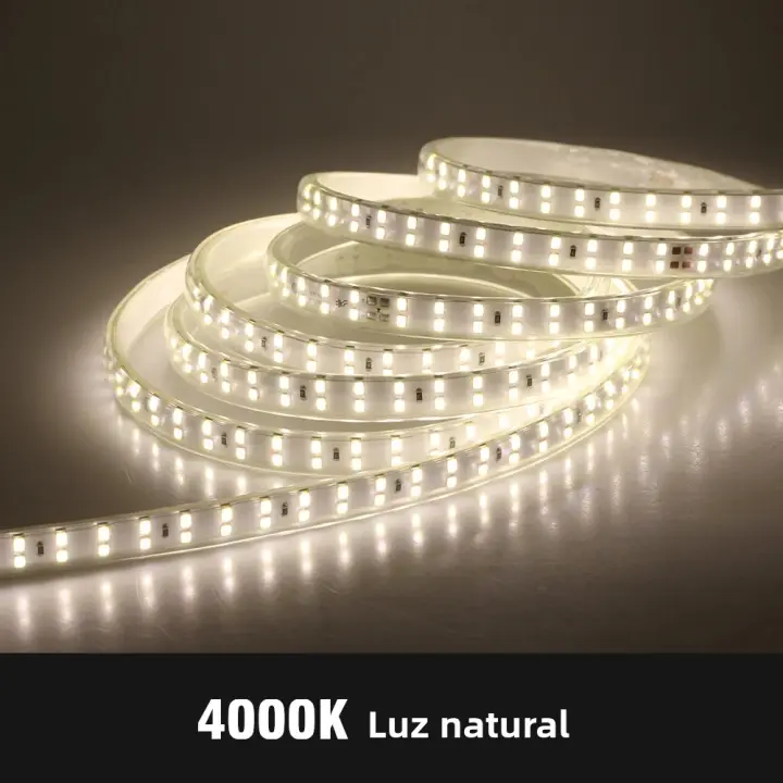 Tira De LED Flexible 220V Alta Seguridad Alta Brillo 180LEDs/m 3000K 4000K 6000K Luz Exterior Impermeable Para Decoración De Paredes Y Techo - 1