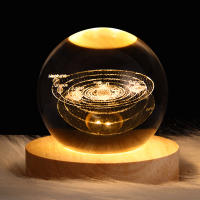 Lámpara De Noche LED USB Galaxia Cristal Ball Lámpara De Planeta 3D Luna Decoración Para Habitación Hogar Para Niños Regalos De Cumpleaños - details 7