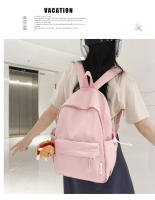 Mochila De Nylon Impermeable Para Niñas Y Adolescentes Con Capacidad Para Portátil Mochila De Viaje Unisex Negro Rosa - details 1