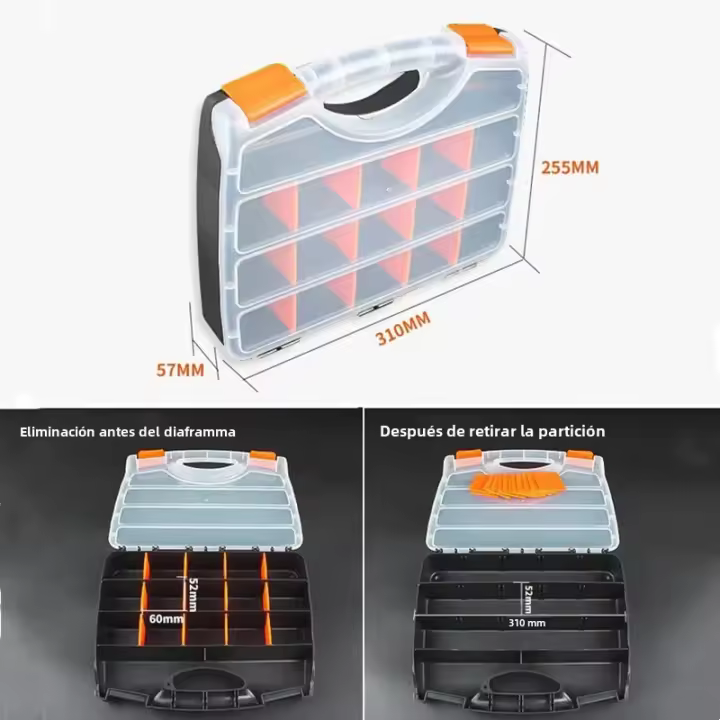 Caja De Herramientas Portátil De Plástico ABS Caja De Almacenamiento De Parques Con Múltiples Redes Para Reparación De Automóviles Y Herramientas - 1