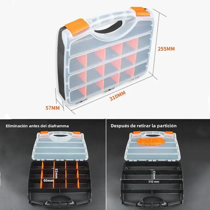 Caja De Herramientas Portátil De Plástico ABS Caja De Almacenamiento De Parques Con Múltiples Redes Para Reparación De Automóviles Y Herramientas - 1