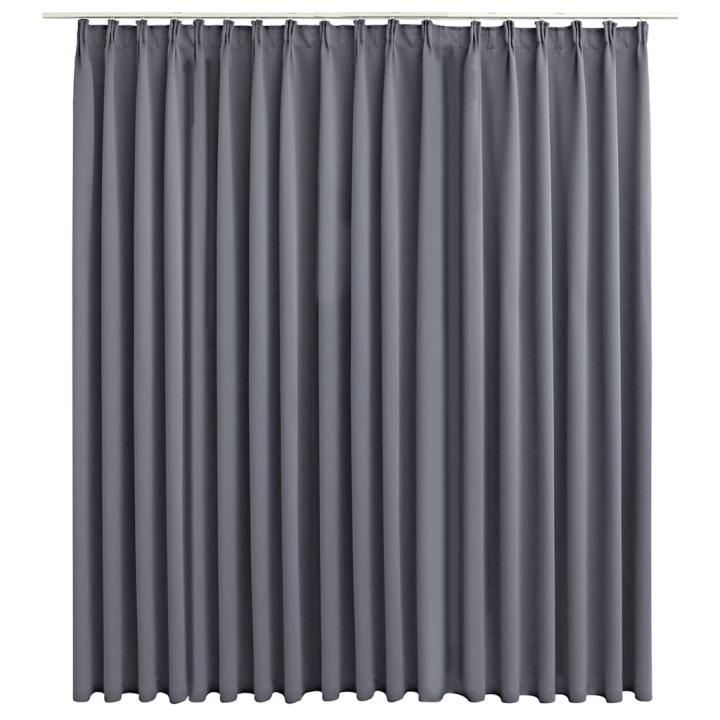 vidaXL Cortina opaca con ganchos gris 290x245 cm