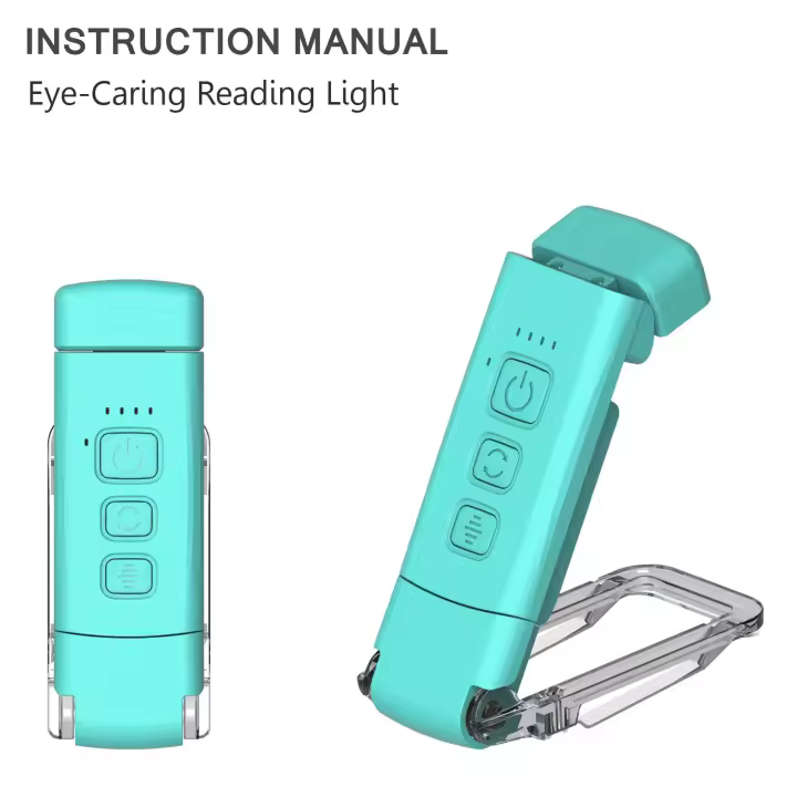Nueva luz de lectura con clip para libro, luz nocturna con carga USB, lámpara de mesa con clip portátil, protección para los ojos, mini luz LED para libro con tarjeta - 1