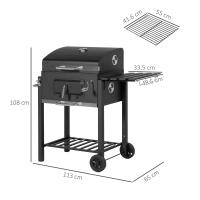 Parrilla Vertical de Maple Inoxidable Negro - Diseño Compacto, Estructura Durable y Resistente al Clima, Dimensiones 113x65x108cm - Ideal para Jardines y Terrazas con Espacios Reducidos - details 4