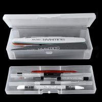 Caja De Almacenamiento Para Uñas Rectangular Doble Capa Con Herramientas De Arte De Uñas Cuchillas Pinzas Y Bolígrafos Polidor De Uñas Plástico Tamaño 19.2x8x4cm - details 1