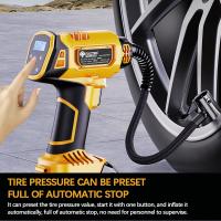 Bomba De Aire Para Neumáticos De Coche 830kpa Sin Cable Pantalla Digital Con Luz LED Compatible Con Batería Dewalt 20V Amarilla - details 7