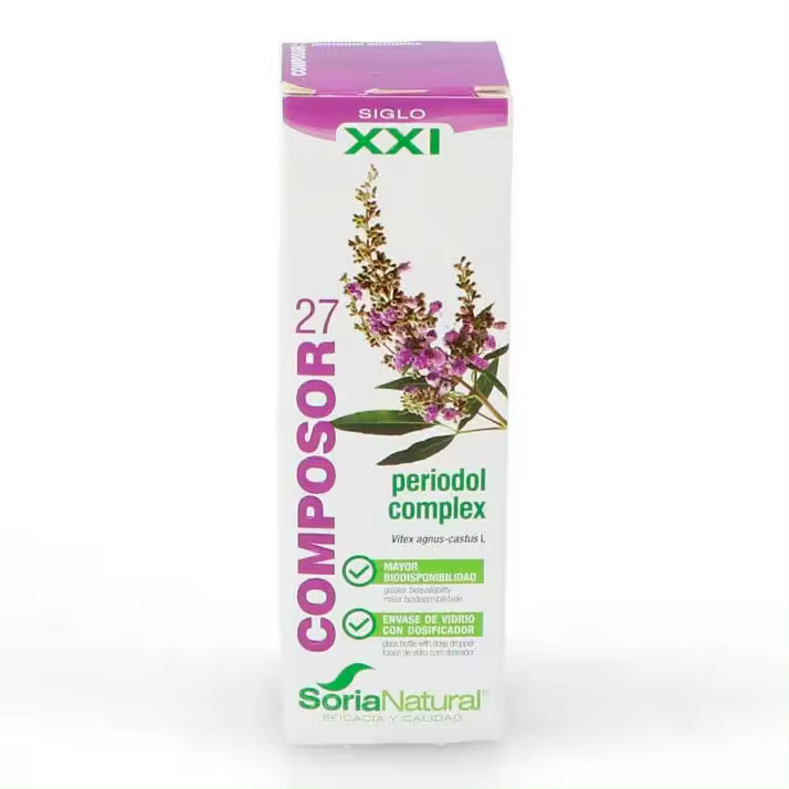 Soria Natural Composor 27 Xxi Periodol Complex - Favorece Equilibrio Hormonal - Regula Ciclo Menstrual - Extractos Herbales - 1