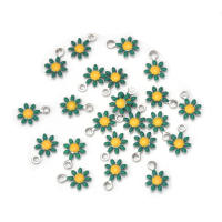 20Pcs Colgante De Acero Inoxidable Con Enamel Flor Encanto Para Manualidades Joyería DIY Pendientes Collar Pulsera Creación De Joyas - details 5