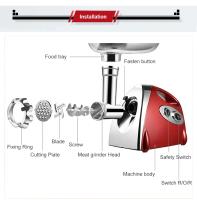 Picadora de Carne Eléctrica Potente 2800W Máximo - Profesional para Todo Tipo de Carnes, Salchichas y Hamburguesas con 3 Placas de Corte - Alta Capacidad 80kg/h - Segura con Botón Grande y Bloqueo - Modelo T1 Rojo Europeo o T2 Negro Europeo - details 9