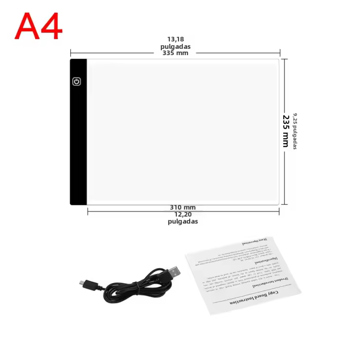 Tablero De Dibujo LED A4 Con 3 Niveles De Intensidad Juguete Educativo Para Niños Juego De Creación Y Pintura Sin Baterías - 1