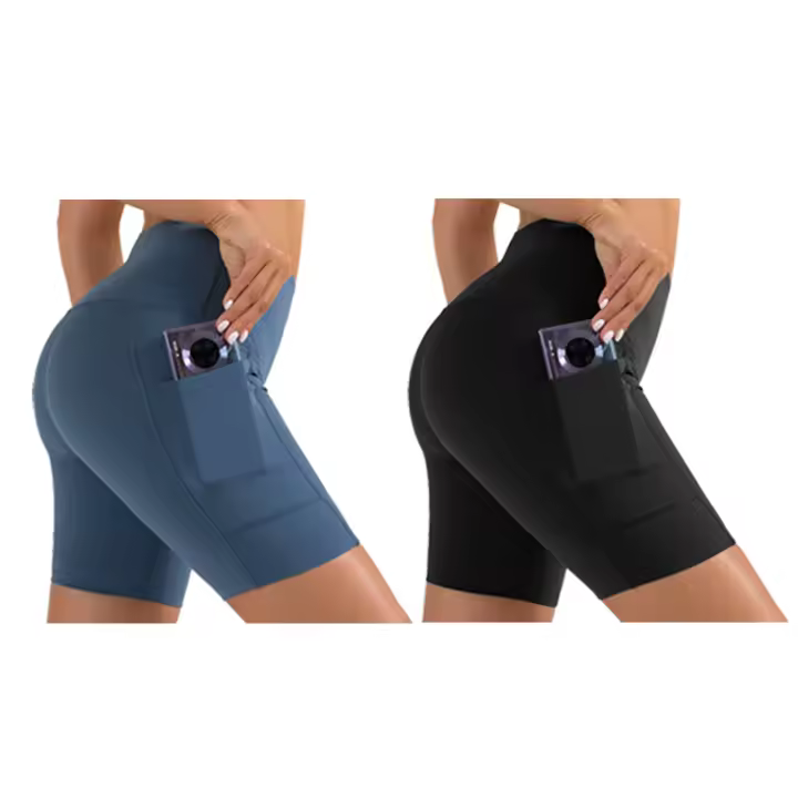 Pack Ahorro 2 Piezas FREES COPES: Shorts de Entrenamiento para Mujer, Secado Rápido, Bolsillo Lateral，seamless yoga leggings - 1