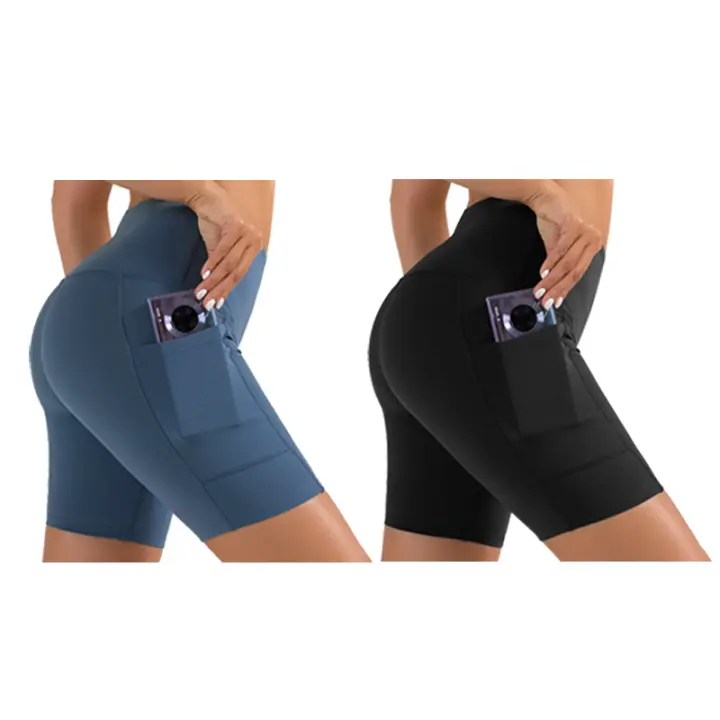 Pack Ahorro 2 Piezas FREES COPES: Shorts de Entrenamiento para Mujer, Secado Rápido, Bolsillo Lateral，seamless yoga leggings - 1