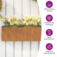 vidaXL Jardineras de pared (2 unidades) acero corten oxidado 53x10x17 cm - details 7