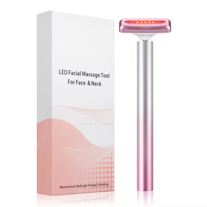 Láser Rojo Y Masajeador Facial 4 En 1 EMS Compresión Calefacción Vibration Rejuvenecimiento De Piel Esculturing Firmado Herramienta Para Ojos Y Cara - 1