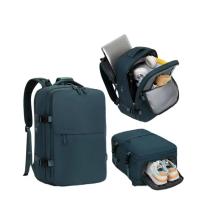 Carry-on travel backpack 43x30x20 waterproof, with shoe compartment and USB port, large capacity lightweight multifunctional luggage backpack - details 0