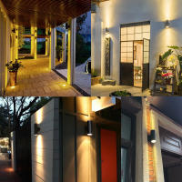 LED al aire libre lámpara de pared arriba y abajo lámpara de pared de una sola cabeza lámpara de pared de aluminio creativo redondo doble cabeza lámpara de pared - details 4