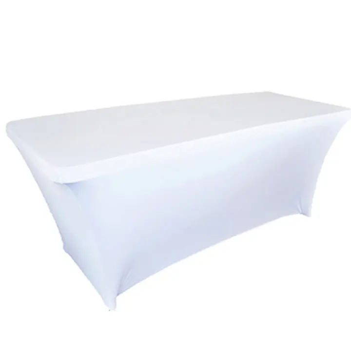 Mantel Rectangular De Poliéster 100% Algodón Impermeable Y Lavable Blanco/ Negro Alta Elasticidad Para Bodas Fiestas Masajes Hotelería Cumpleaños - 1