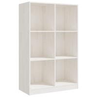 vidaXL Estantería de madera maciza de pino 70x33x110 cm Natural, Blanco, Gris Mueble Almacenaje Estantería para Oficina, Estudio, Dormitorio Estantería/Librería/ mueble de Almacenamiento - details 2