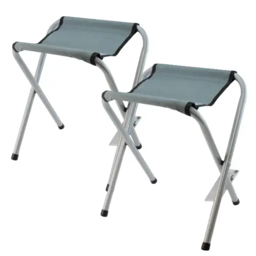 LILI HOME Pack de 2 Taburetes Plegables de Playa 33 x 32 x 38 cm Con una estructura robusta de hierro y un asiento de textileno, estos taburetes son perfectos para relajarte junto al mar. Perfectos para usar en la playa, camping, jardín o cualquier - 1