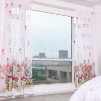 Cortinas Florales Semi-Transparentes Para Decoración De Hogar Cortinas De Ventana Coloridas Tratamiento De Luz Con Bolsa De Roda Para Sala De Estar Y Dormitorio - details 1