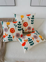 Funda De Cojín Floral Sin Relleno 1pc Diseño Moderno De Flores Para Decoración De Hogar Silla Sofá Cama Material Poliéster 100% - details 0