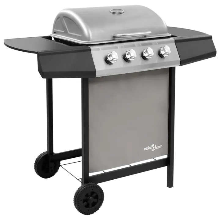 vidaXL Barbacoa de Gas con 4 Fogones Quemador Parrilla Asador Cocinar Color Negro,  Negro y plateado,  Plateado y mas - 1