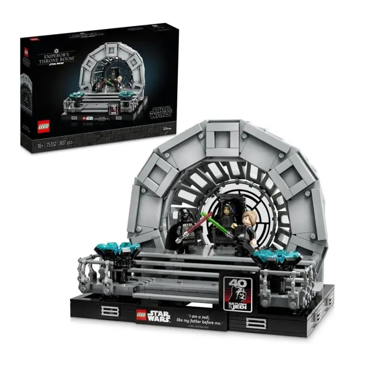 LEGO 75352 Star Wars Diorama,Sala del Trono del Emperador, Maqueta del 40 Aniversario del Retorno del Jedi, Duelo de Espadas Láser - 1