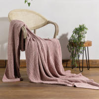 Manterol - Manta plaid sofá de punto calidad 100% algodón con tacto muy suave y agradable, ideal para sofá o pie de cama, colores gris, beige y maquillaje. - details 2