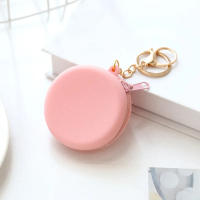 Cartera De Monedas Mini Redonda De Silicona En Colores Caramelo Para Niñas Y Mujeres Monedero Con Cierre De Cremallera Estilo Moda - details 9