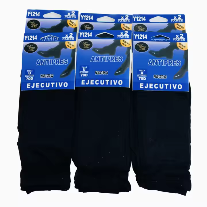 STV International - Pack 6/12 Calcetines Ejecutivo Finos Antipres 70 Den - Calcetin de Media - Calcetin de Vestir - Talla 40-46 - 1